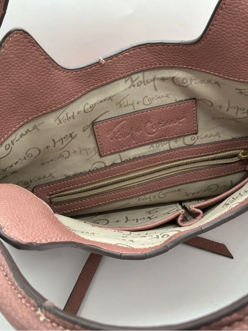 Foley + Corinna Dusty Mauve Faux Pebbled Leather City Tote